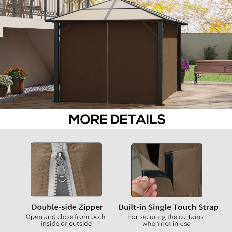 Best Set of Four 3 x 4m Gazebo Replacement Walls - Dark Brown - Image 5