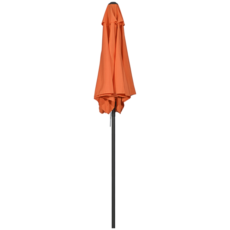 Best 2m Garden Parasol Umbrella, Outdoor Sun Shade with 6 Sturdy Ribs for Balcony, Bench, Garden, Orange - Image 11