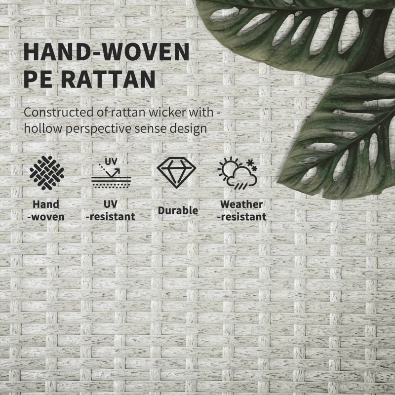 Best 3-piece PE Rattan Sun Lounger Set with Adjustable 5-Position Recliner, Patio Chaise Lounge Chair Set with Cushions, Headrests, Glass Top Square Coffee Table, Light Grey - Image 4