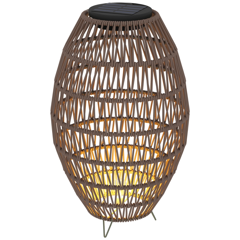Best Rattan Solar Lamp, Garden Solar Lantern with Auto On/Off Light, IP44 Waterproof, Decorative Outdoor Rattan Lamp for Porch, Pathway, Dark Brown - Image 10