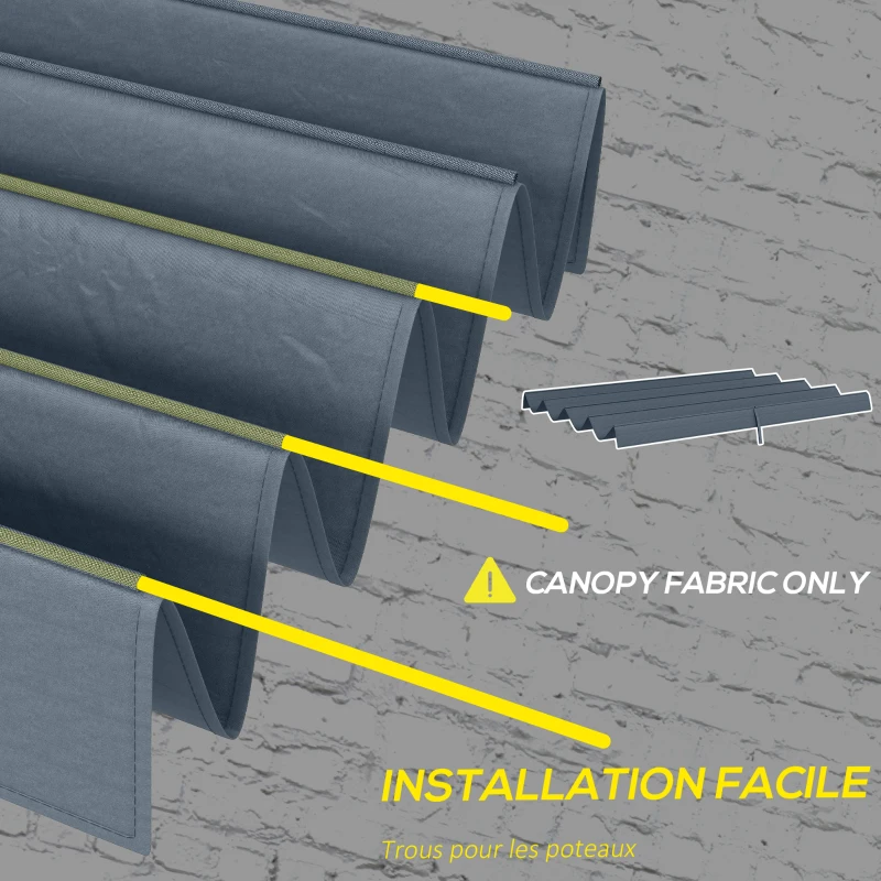 Best Pergola Roof, Retractable Sun Shade Cover for 2.85 x 2m Pergola, UV30+ Protected, Dark Grey - Image 6