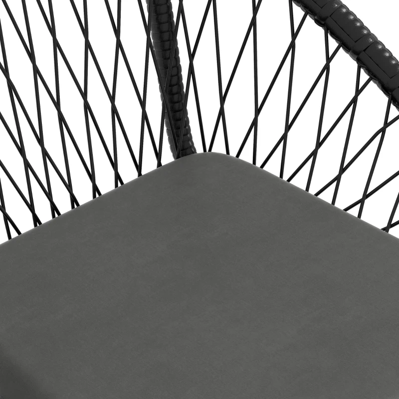 Best Three-Piece Rattan Bistro Set - Black - Image 8