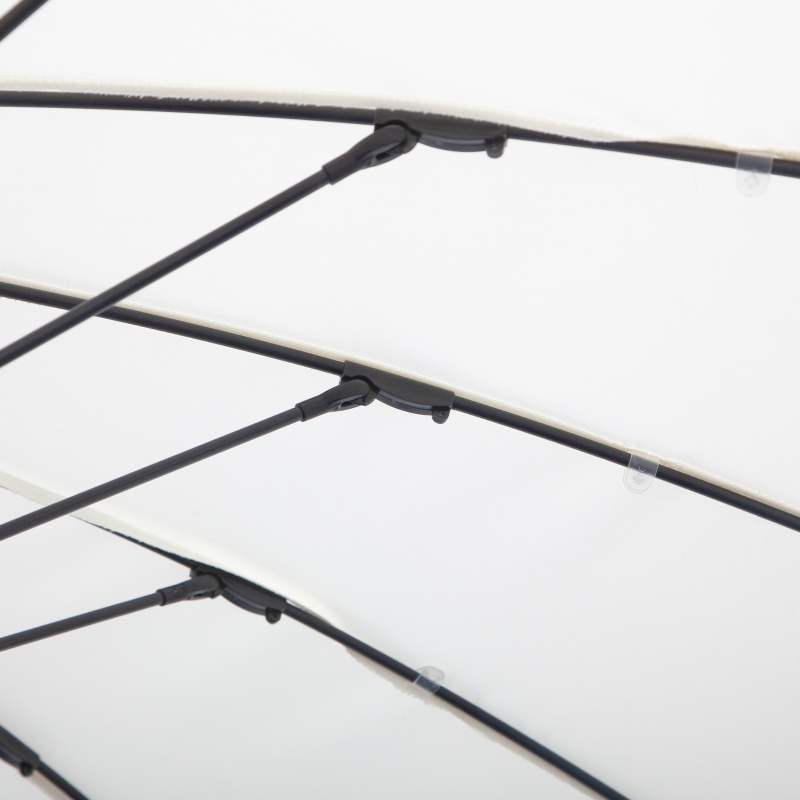 Best 3(m) Cantilever Umbrella 18 Ribs & Vents Adjustable Angle for Patio Cream White - Image 10