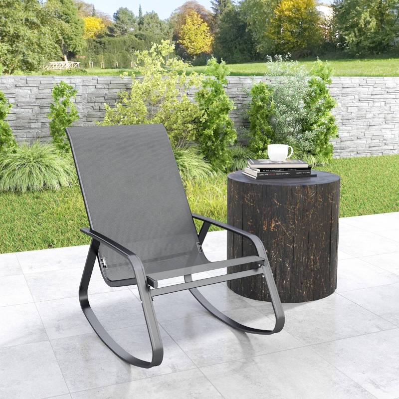 Best Rocking Garden Chair - Grey - Image 9