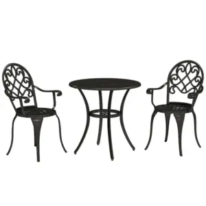 Best Three-Piece Elegant Aluminium Garden Set - Black