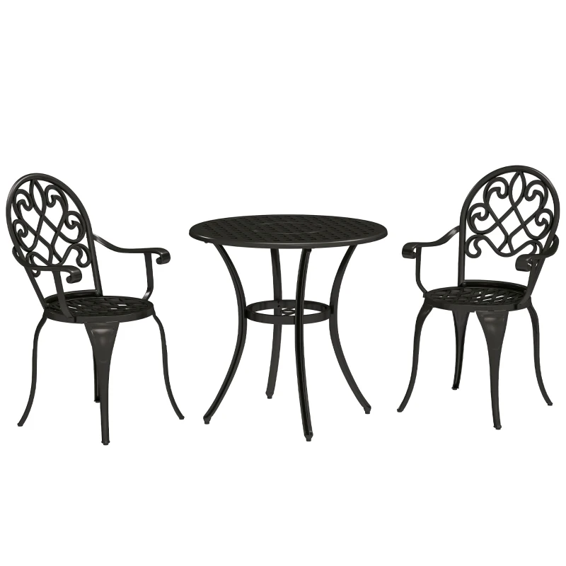 Best Three-Piece Elegant Aluminium Garden Set - Black