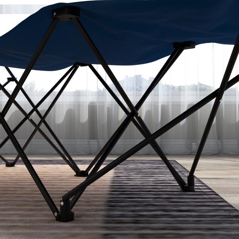 Best Foldable Sun Lounger, Outdoor Tanning Sun Lounger Chair with Side Pocket, Headrest, Oxford Seat, for Beach, Yard, Patio, Dark Blue - Image 9