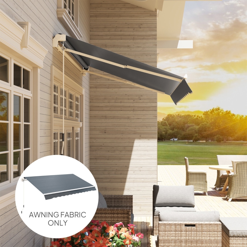 Best Awning Replacement Canopy, Water Resistant UPF 50+ Sun Shade Cover for 3 x 2.5 m Garden Awning (Fabric Only), Grey - Image 9