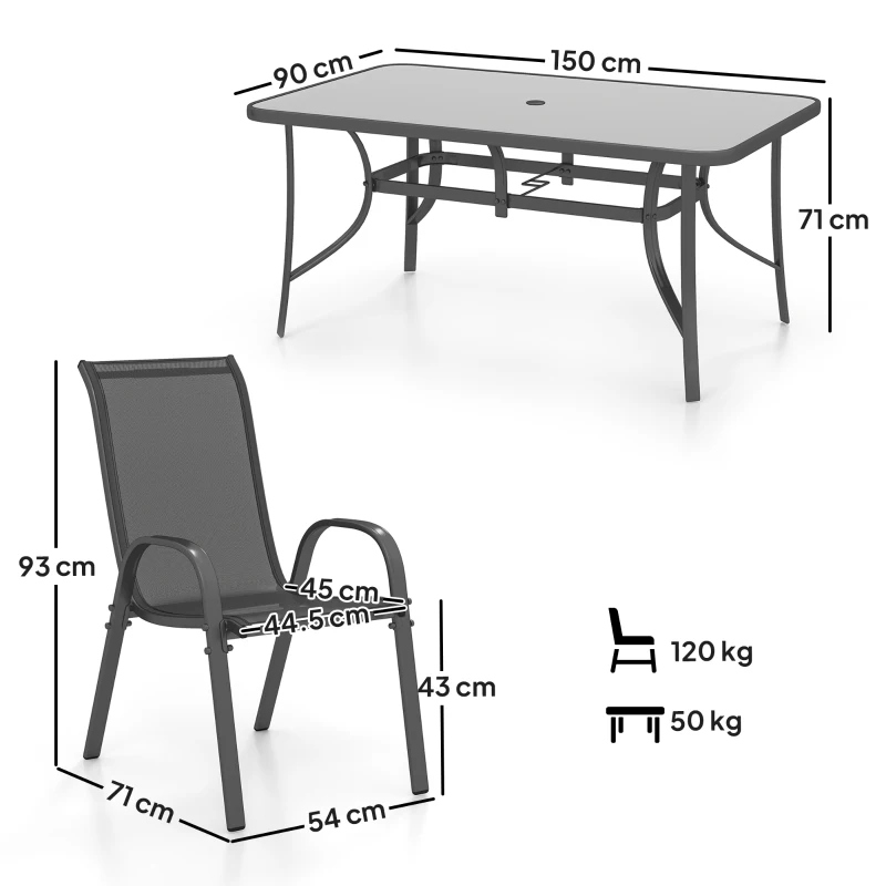 Best Seven-Piece Outdoor Dining Set - Charcoal Grey - Image 3
