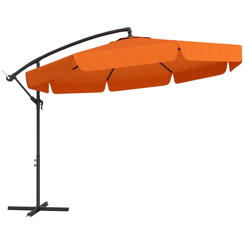 Best 2.7m Garden Cantilever Banana Parasol - Orange - Image 10