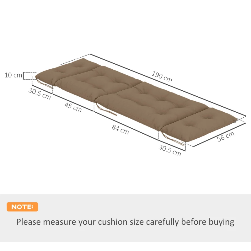 Best Set of Two 190 x 56cm Sun Lounger Cushions - Khaki - Image 3