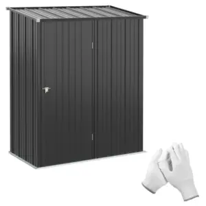 Best 5.3 x 3.1ft Corrugated Steel Garden Shed - Black