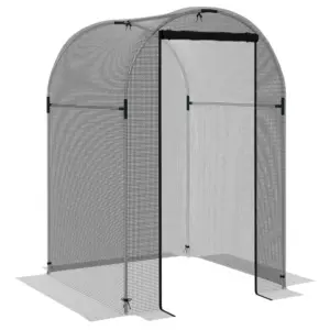 Best Galvanised Steel Fruit Cage, Plant Protection Tent with Zipped Door, 1.2 x 1.2 x 1.9m, Black
