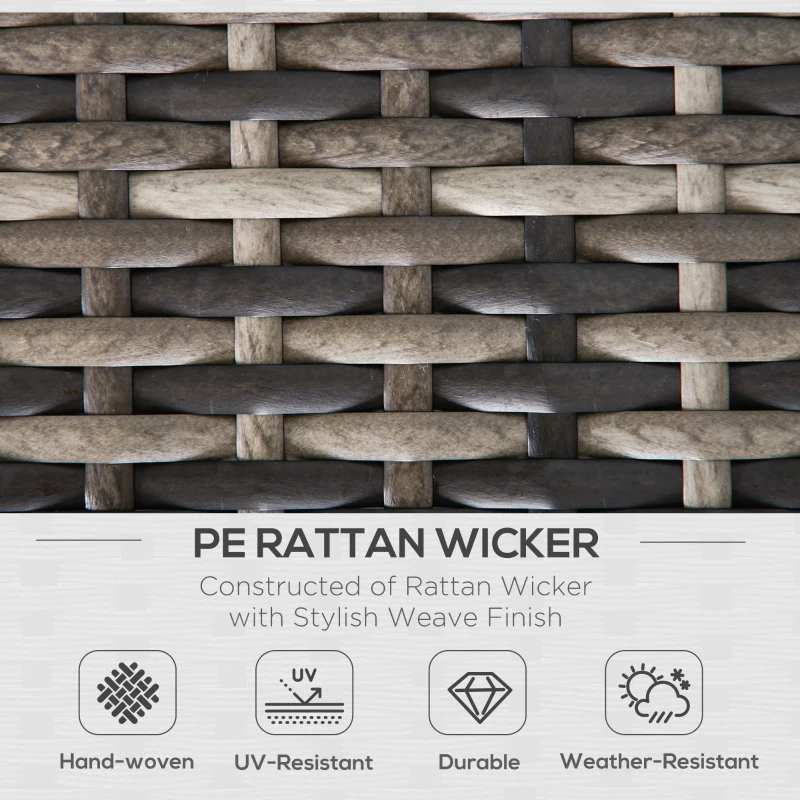 Best Outdoor PE Rattan Corner Sofa, Garden Wicker Furniture Single Sofa Chair w/ Cushions, Deep Grey - Image 4