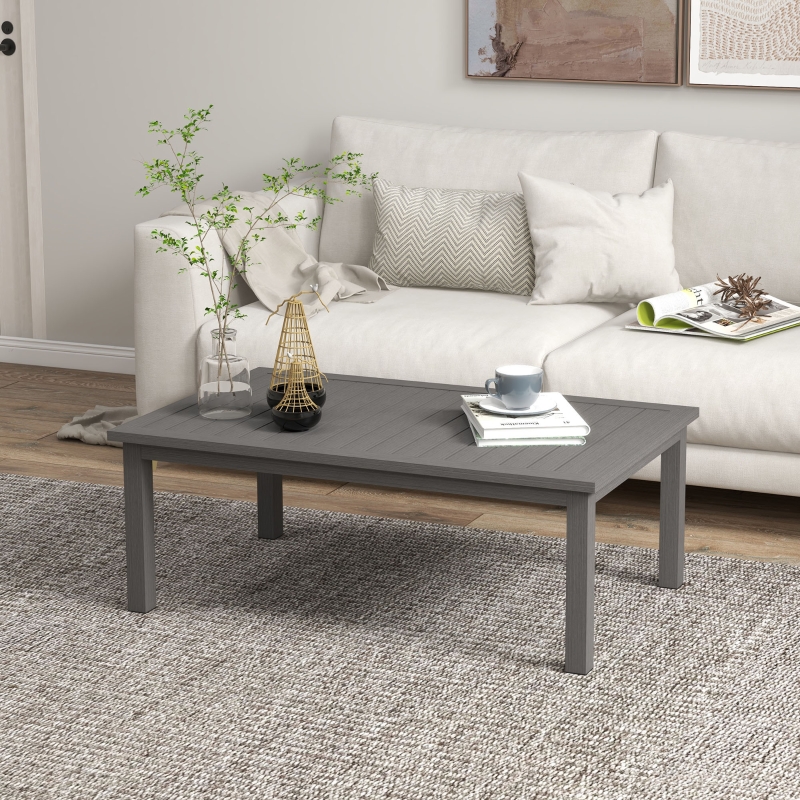 Best 100cm x 60cm Aluminium Outdoor Coffee Table - Brown - Image 10