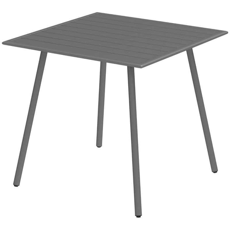 Best Square Garden Table with Slat Top, Steel Frame, Outdoor Table for 4 Person, 80 x 80 x 74 cm, Grey - Image 11