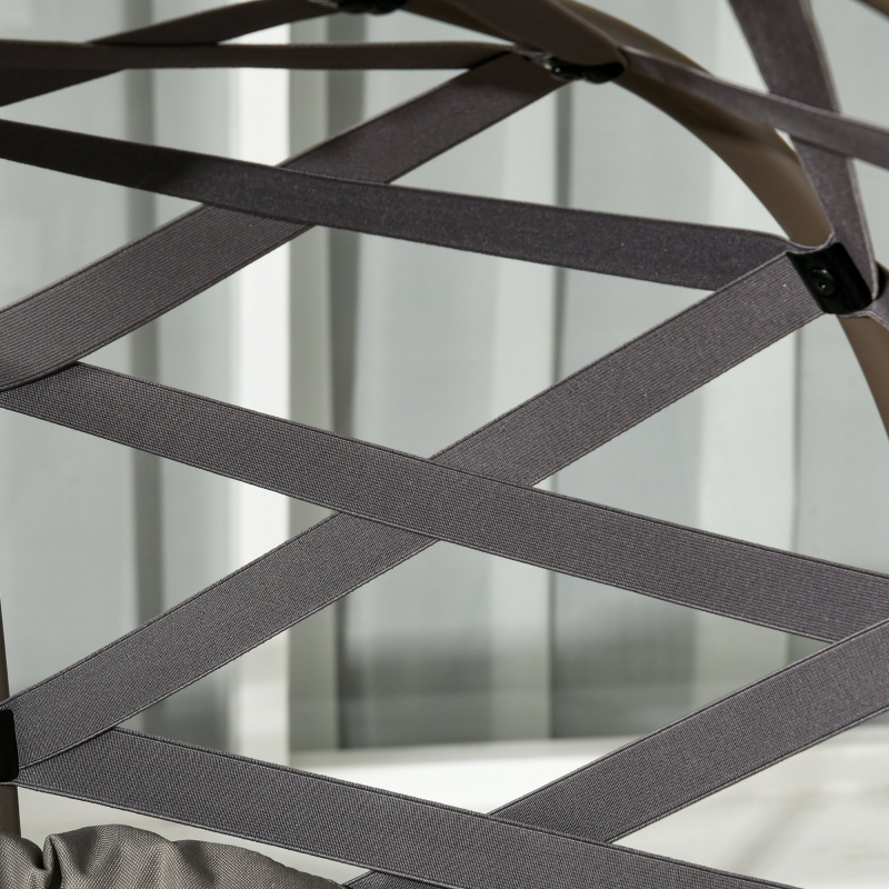 Best 2 Seater Egg Chair Outdoor, Folding Weave Garden Furniture Chair with Cushion, Cup Pockets - Sand Brown - Image 9