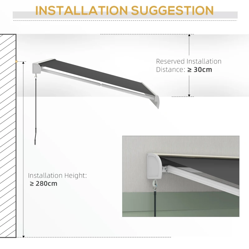 Best 4 x 3(m) Electric Retractable Awning with Remote Controller, Aluminium Frame Sun Canopies for Patio Door Window - Image 8