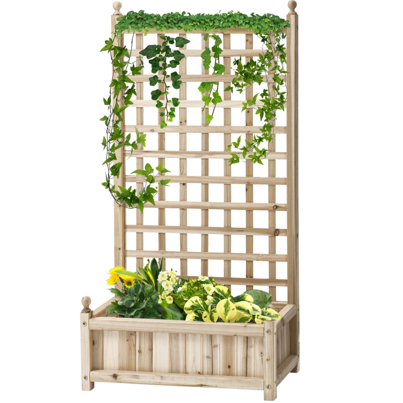 Best Garden Planters with Trellis for Climbing Vines, Wood Raised Beds for Garden, Flower Pot, Indoor Outdoor, Natural - Image 12