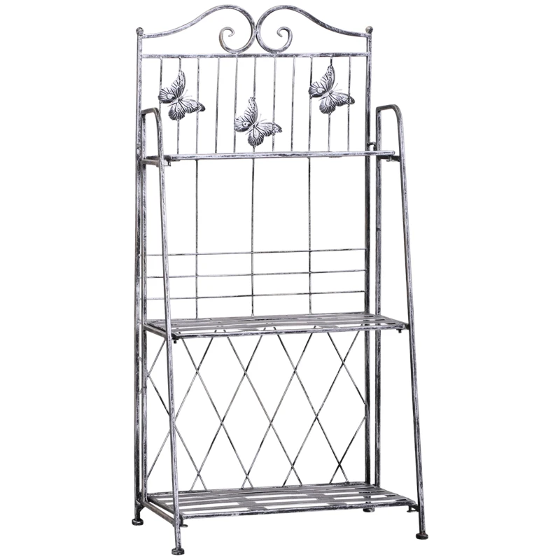 Best Indoor Outdoor Freestanding 3-Tier Garden Plant Stand Metal Flower Display Rack for Potted Plants Balcony Décor 44L x 25W x 96H cm