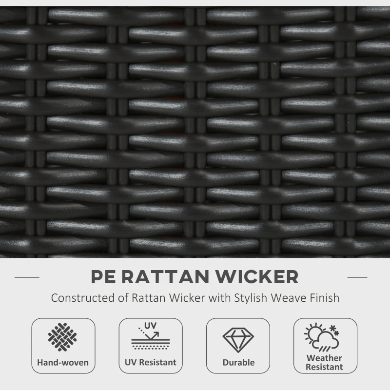 Best Outdoor PE Rattan Gas Fire Pit Table, Patio Square Propane Heater with Marble Desktop, Rain Cover, Glass Windscreen, and Glass Stones, 50,000 BTU, Black - Image 7