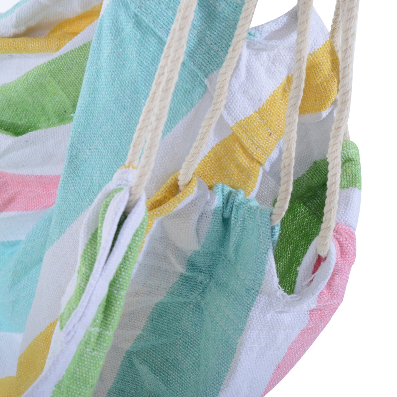 Best Outdoor Hanging Rope Chair with Cotton Rope, Garden Hammock Chair with Wooden Support Bar Cotton Cloth, Portable Garden Chair for Patio & Tree, Green - Image 9