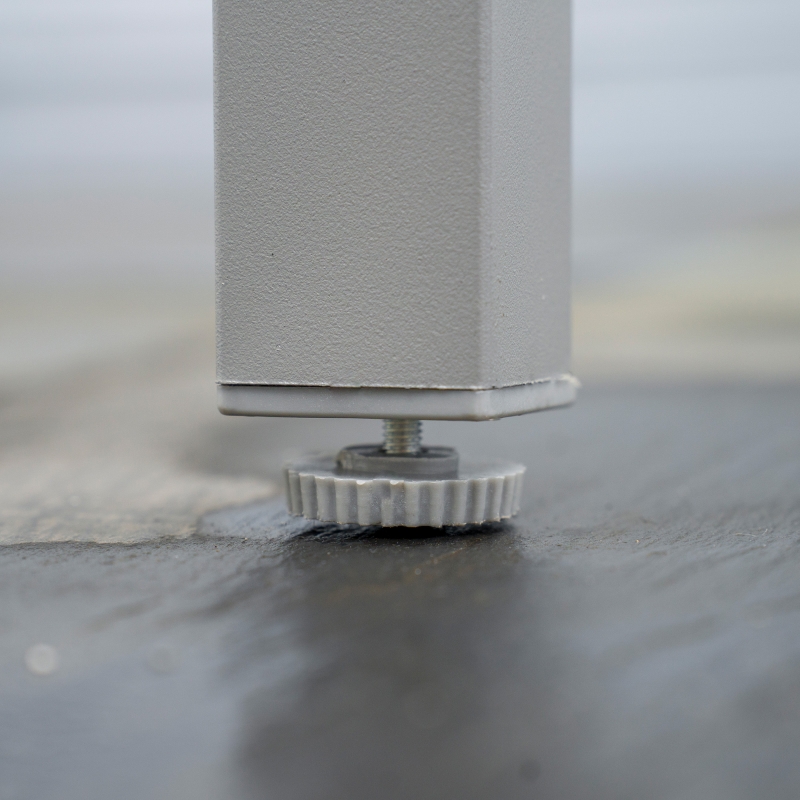 Best 7 Piece Garden Dining Set, Outdoor Table and 6 Stackable Chairs, Steel Frame, Tempered Glass Top Table, Mesh Seats, Grey - Image 9