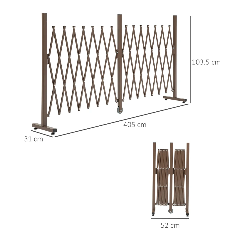 Best Expanding Trellis Fence Freestanding Movable Fence Foldable Garden Screen Panel Aluminium, 405cm x 103.5cm, Dark Brown - Image 3