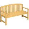 Best 2 Seater Wooden Garden Bench with Armrest, Outdoor Furniture Chair for Park, Balcony, Orange - Image 11