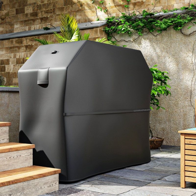 Best BBQ Cover for Rectangular Gas Grill, 600D UPF30+ Oxford Fabric Barbecue Cover for Waterproof Protection Rip-Proof, with Windproof Hook and Loop Fasteners, Vents, 147 x 61 x 122 cm, Black - Image 9