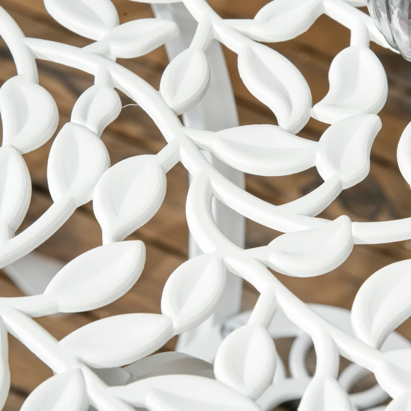 Best 3 Pcs Aluminium Bistro Set Garden Furniture Dining Table Chairs Antique Outdoor Seat Patio Seater White - Image 7