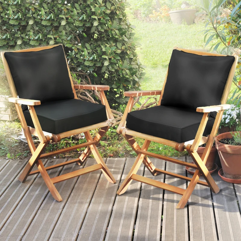 Best 4 Pcs Outdoor Seat and Back Cushion Set Patio Deep Seating Chair Replacement Cushion - Image 2