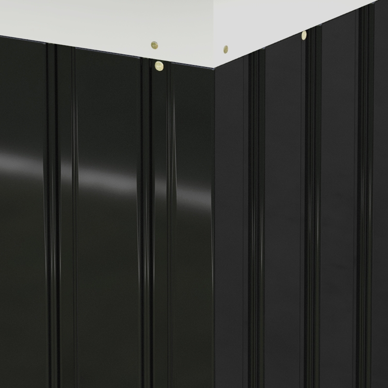 Best 9ft x 4ft Metal Garden Shed, Outdoor Tool House with Foundation Kit, Ventilations and Double Doors, Dark Grey - Image 9