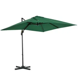 Best Square Umbrella Parasol W/360° Rotation, 245Lx245Wx248H cm-Green