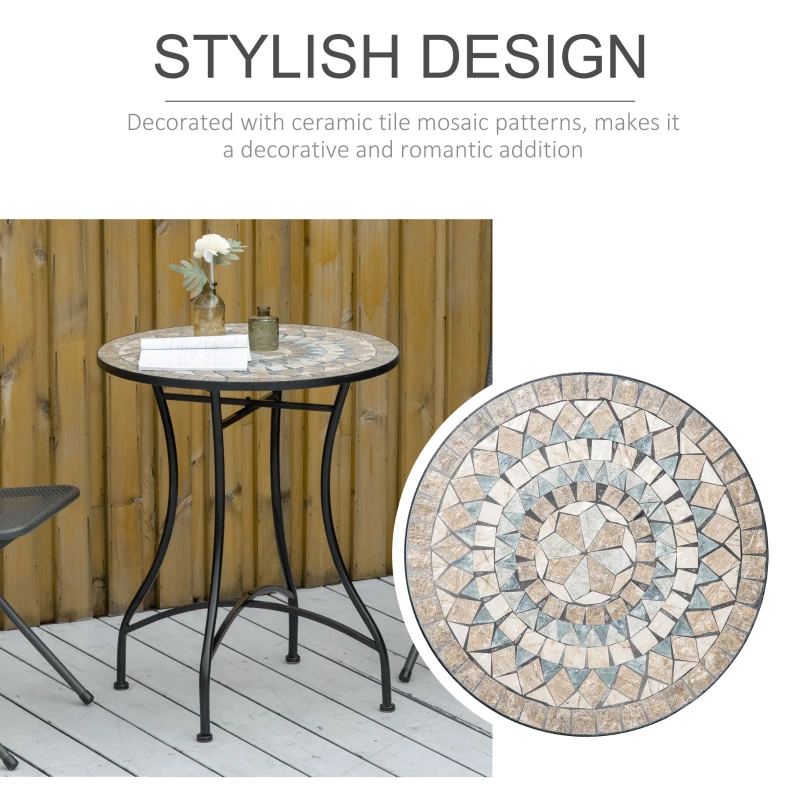 Best Φ60cm Mosaic Outdoor Patio Table - Green - Image 4
