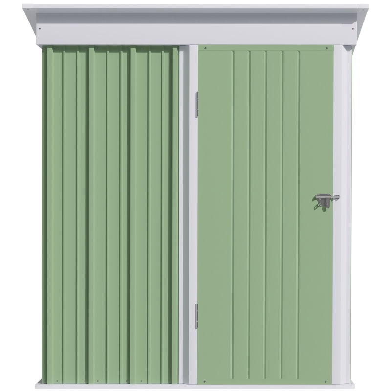 Best Metal Garden Shed, Outdoor Lean-to Shed for Tool Motor Bike, with Adjustable Shelf, Lock, Gloves, 5'x3'x6', Green - Image 9