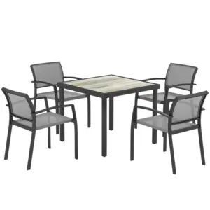 Best Five-Piece Outdoor Garden Dining Set - Grey
