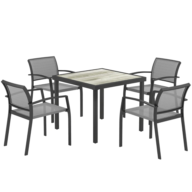 Best Five-Piece Outdoor Garden Dining Set - Grey