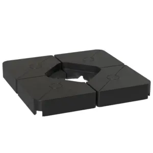 Best Umbrella Weights for Cantilever Parasols, Set of 4 Heavy Duty Parasol Base Weights, 64kg Sand or 55kg Water Filled, Black