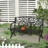 Best 127L x 60W x 85H cm Powder Coated Garden Bench for Patio Backyard, Steel-Black - Image 11
