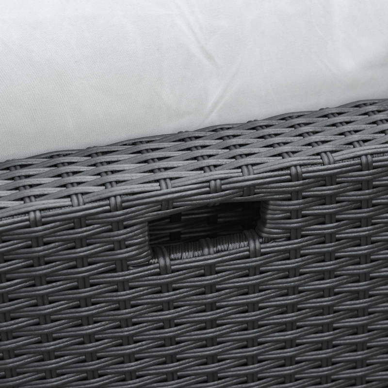 Best 8 Pieces PE Rattan Sofa Set with Cushions, Garden Corner Sofa with 4 Seater Sofa, 2 Footstools and 2 Coffee Table Set, Space-saving Design, No Assembly Required, Black - Image 10