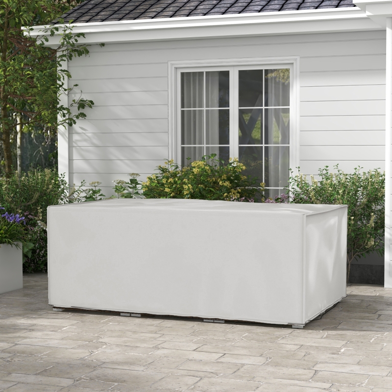 Best Outdoor Garden Furniture Cover Waterproof, Anti-UV 600D Heavy Duty Oxford Fabric Patio Furniture Cover for Rectangular Sofa Table Set, Grey, 210 x 140 x 80 cm - Image 10