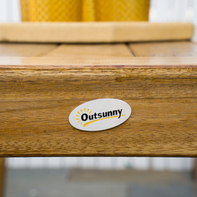 Best 3 Pieces Picnic Bench Set with Table and 2 Benches, Acacia wood Dining Trestle Beer Table and Seat, Natural Wood Finish - Image 9