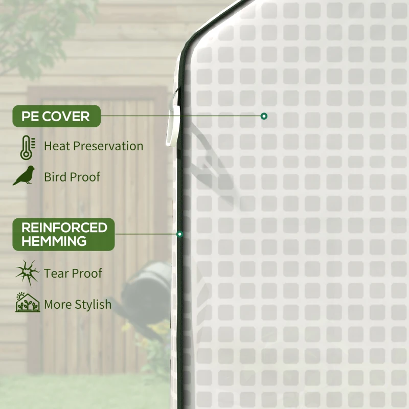 Best Greenhouse Cover Replacement Walk-in PE Hot House Cover with Roll-up Door and Windows, 140 x 73 x 190cm, White - Image 4