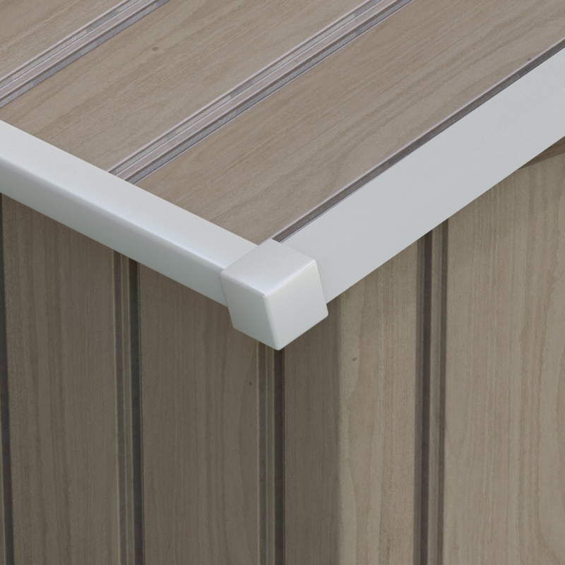 Best 7 x 4ft Metal Garden Storage Shed with Vents, Floor Foundation Kit and Lockable Double Doors, Light Brown - Image 9