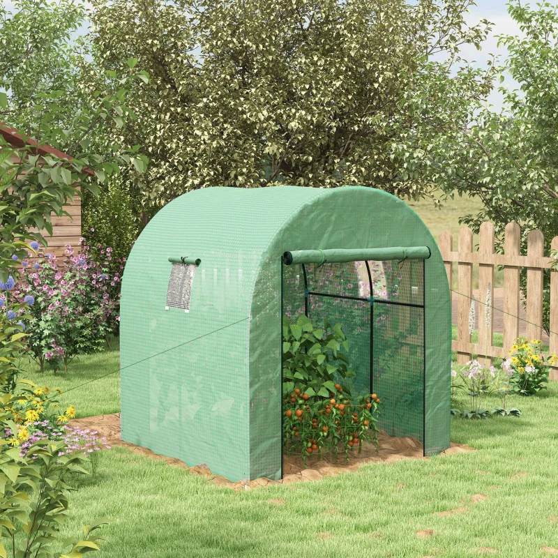Best 180 x 180cm Walk-In Polytunnel Greenhouse - Green - Image 2