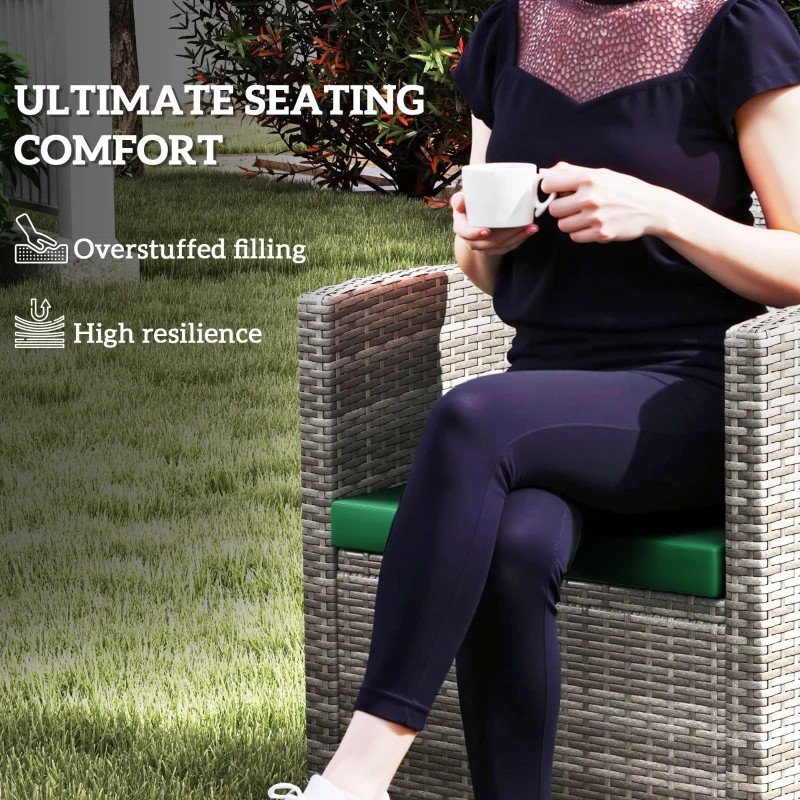 Best Outdoor Seat Cushion Pads for Rattan Furniture, 3 PCs Garden Furniture Cushions, Green - Image 6
