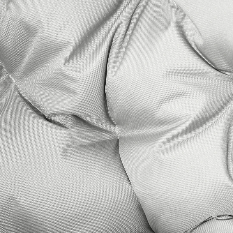 Best 2 Seater Egg Chair Outdoor, Folding Weave Garden Furniture Chair with Cushion, Cup Pockets - Light Grey - Image 8