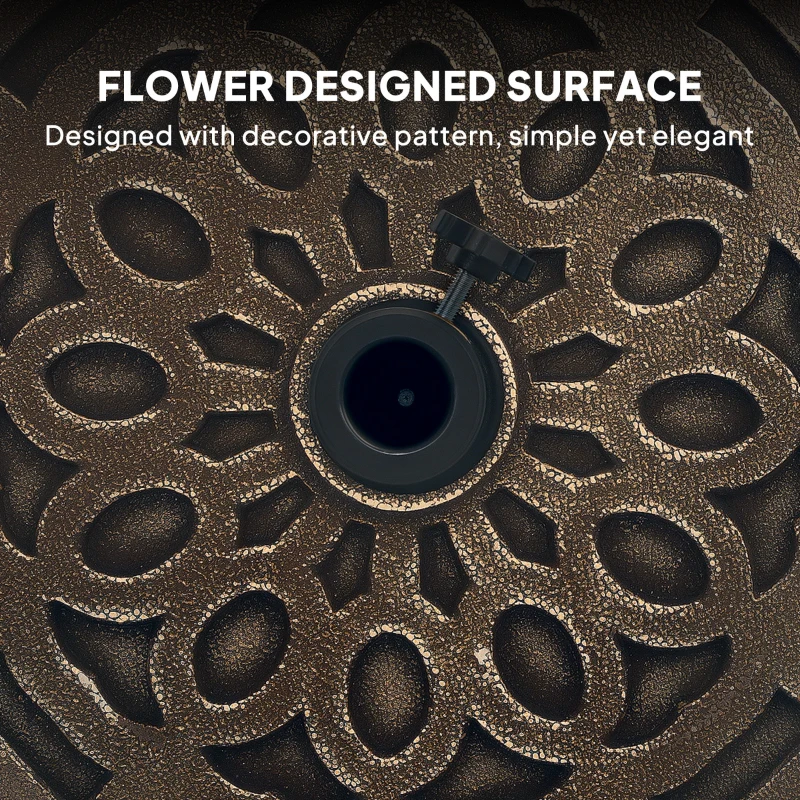 Best 21kg Resin Garden Parasol Base with Wheels, Round Umbrella Stand, Heavy Duty Sun Umbrella Base for 34, 38, 48 mm Umbrella Poles for Deck Poolside, Bronze Tone - Image 7