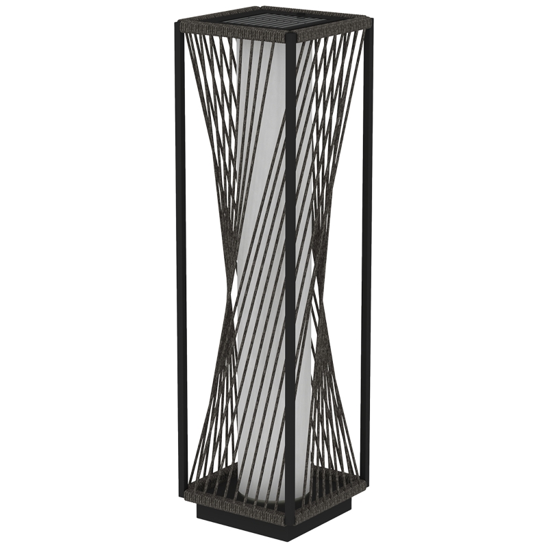 Best Garden Rattan Lamp, 77 cm Tall Solar Rattan Floor Lamp, Solar Garden Light with Auto On/Off LED Lights, IP44 Waterproof for Outdoor, Porch, Pathway, Deck, Grey - Image 11